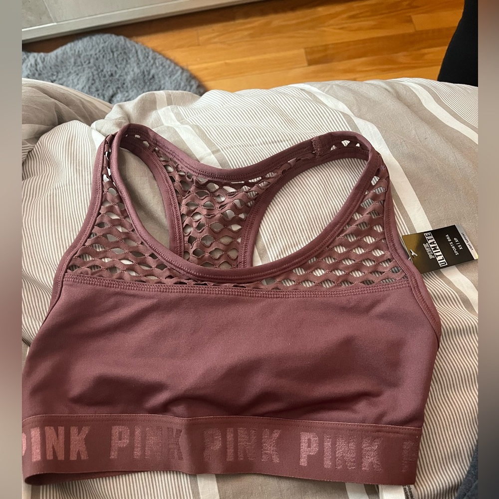 Pink sports bra